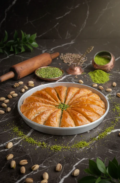 Carrot Slice Baklava with Pistachio - 2kg tray