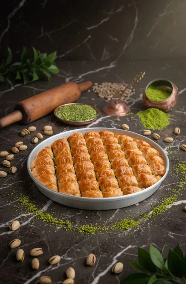 Square Baklava with Pistachio - 2kg tray